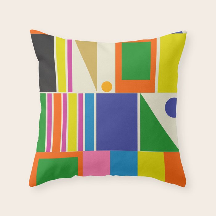 Modtastic Palm Springs Colorful Mid Century Modern Abstract Geometric Throw Pillow Gallery Image 6