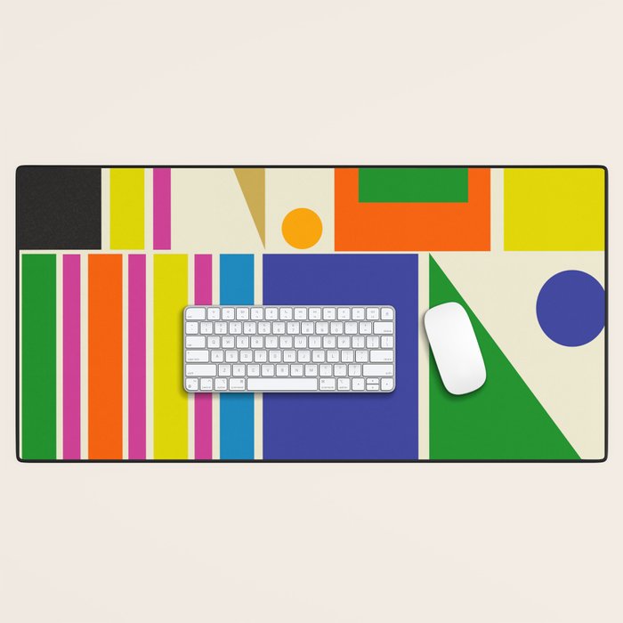 Modtastic Palm Springs Colorful Mid Century Modern Abstract Geometric Desk Mat Gallery Image 1