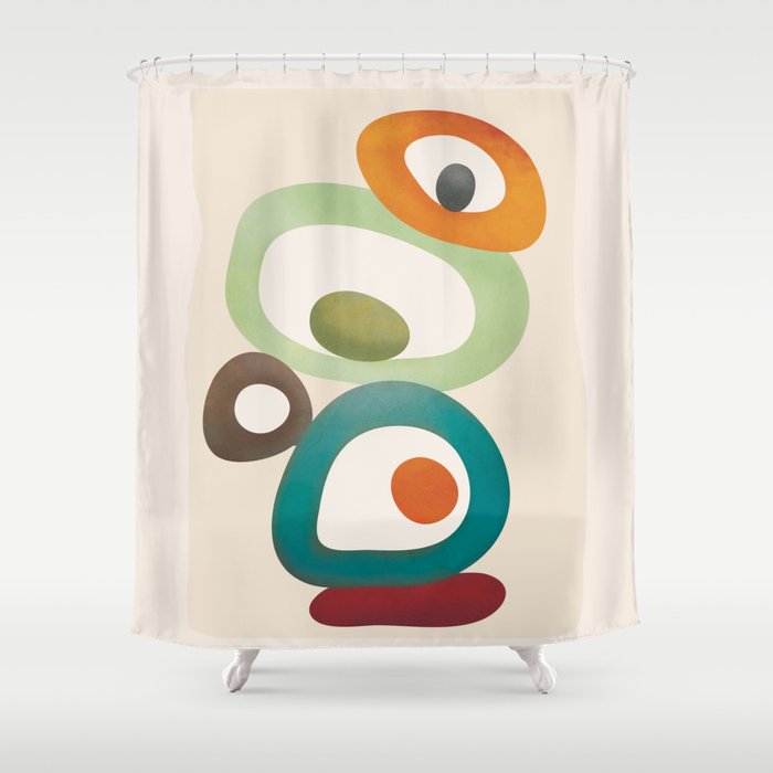 Mid-Century Modern Abstract Art 03 Shower Curtain Gallery Image 1