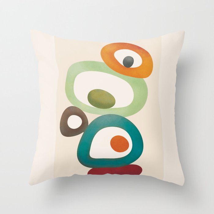 Mid-Century Modern Abstract Art 03 Throw Pillow Gallery Image 6