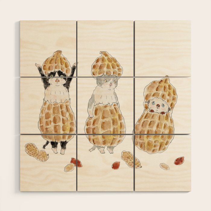 peanuts nyanco Wood Wall Art Gallery Image 1