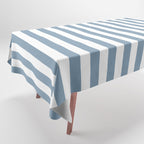 Light Blue & White Simple Stripe Tablecloth Gallery Image 1