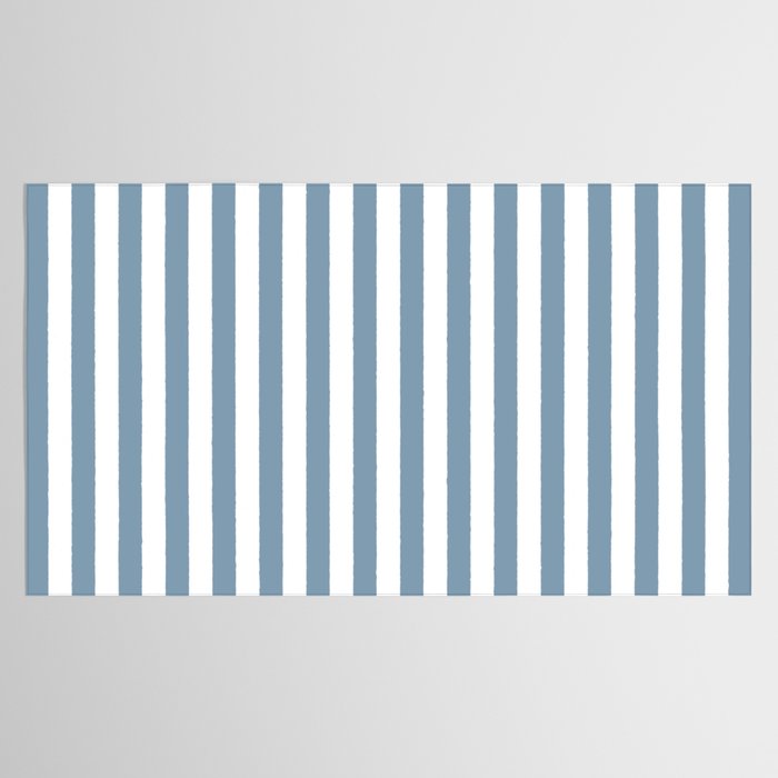 Light Blue & White Simple Stripe Tablecloth Gallery Image 2
