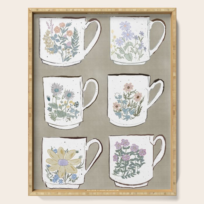 Coffee & Wildflowers Serving Tray Gallery Image 1