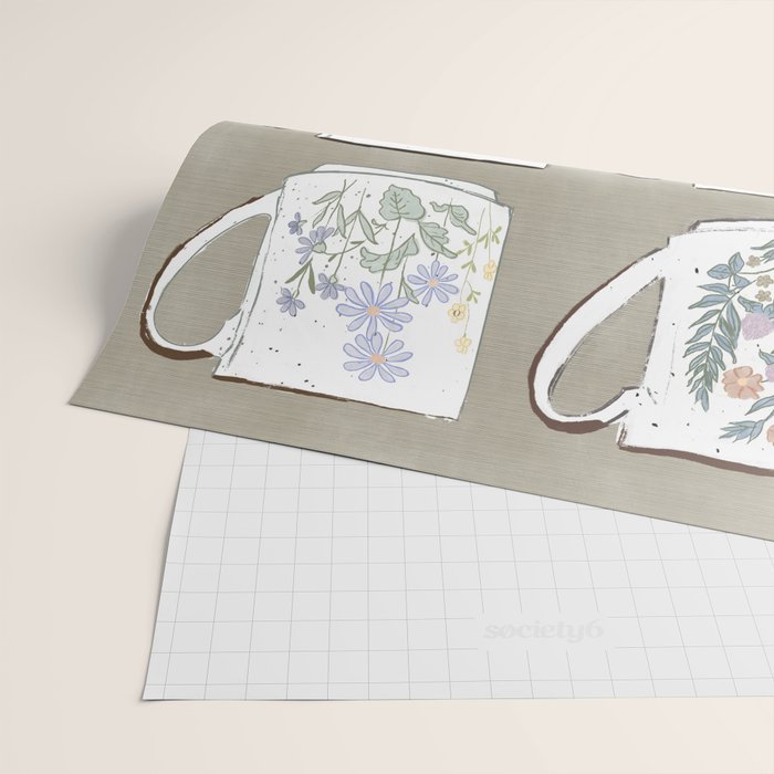 Coffee & Wildflowers Wrapping Paper Gallery Image 2