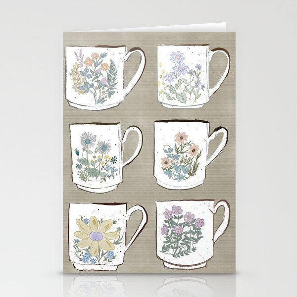 Coffee & Wildflowers Stationery Card Gallery Image 1