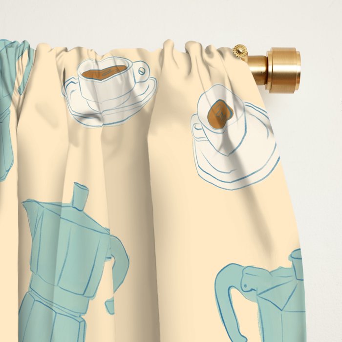 Moka Pots and Espresso Cups Window Curtain Gallery Image 2