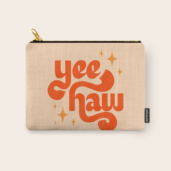 Yee Haw - Orange on Cream Carry All Pouch Gallery Image 1