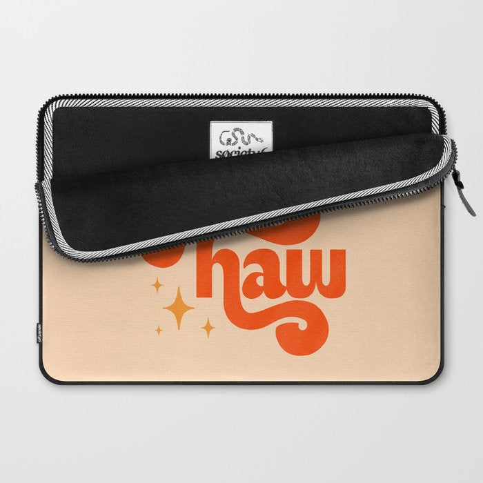 Yee Haw - Orange on Cream Laptop Sleeve Gallery Image 2
