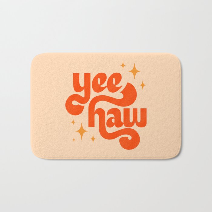 Yee Haw - Orange on Cream Bath Mat Gallery Image 1