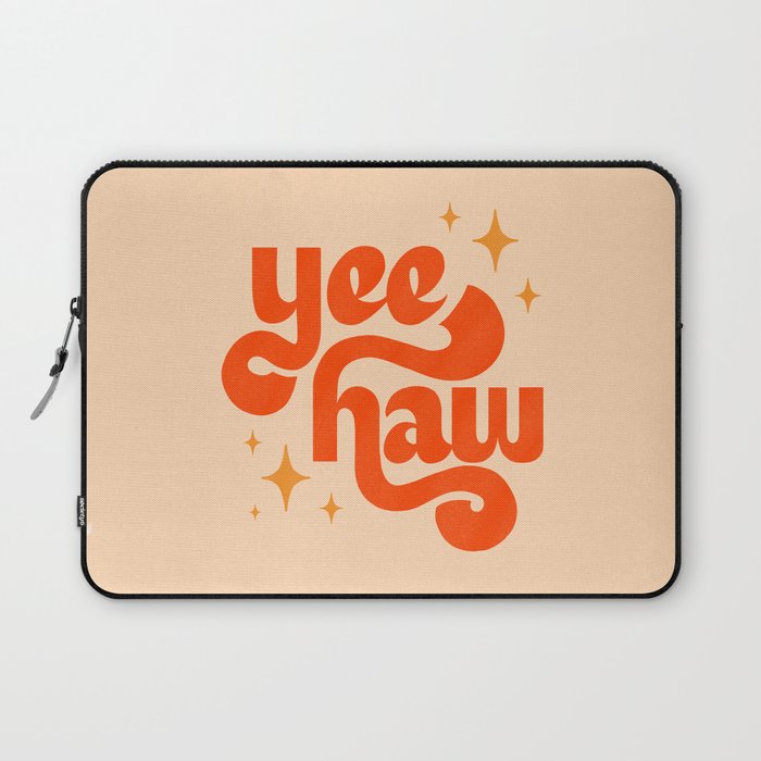 Yee Haw - Orange on Cream Laptop Sleeve Gallery Image 1