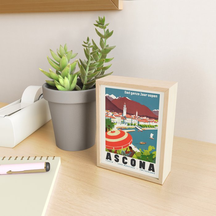 Ascona Vintage Art Deco Travel Poster, 1930s Mini Art Print Gallery Image 2