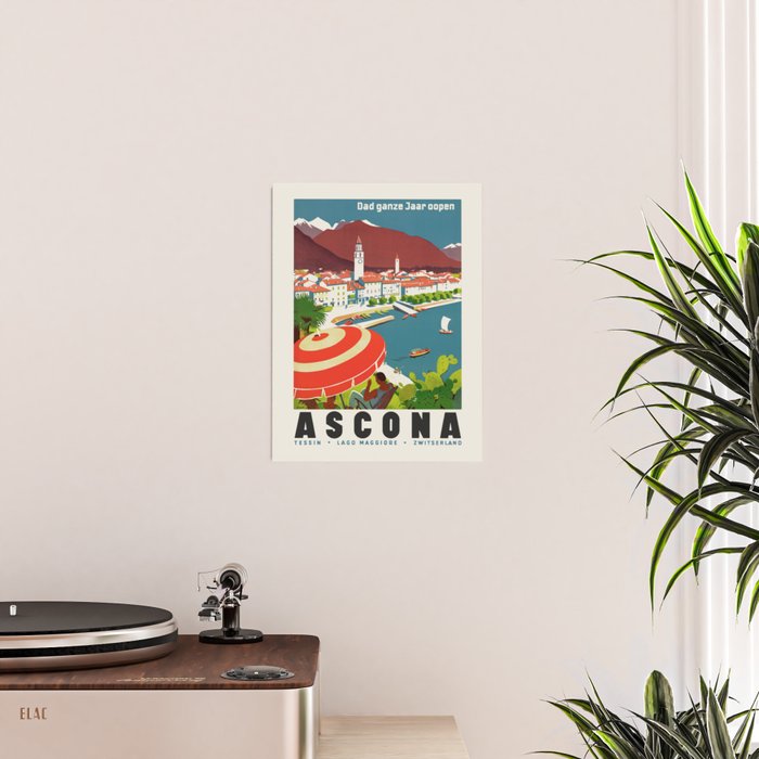 Ascona Vintage Art Deco Travel Poster, 1930s Poster Gallery Image 2
