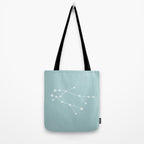 Gemini Zodiac Star Constellation Line Art Pastel Teal Tote Bag Gallery Image 2