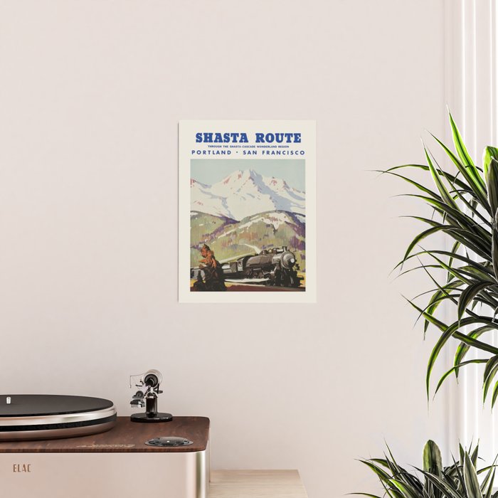 Vintage American Travel Poster - Shasta Route, 1950 Poster Gallery Image 2