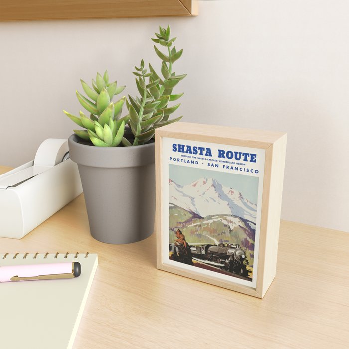 Vintage American Travel Poster - Shasta Route, 1950 Mini Art Print Gallery Image 2