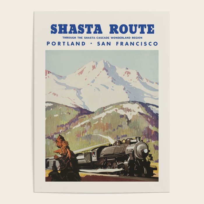Vintage American Travel Poster - Shasta Route, 1950 Poster Gallery Image 4