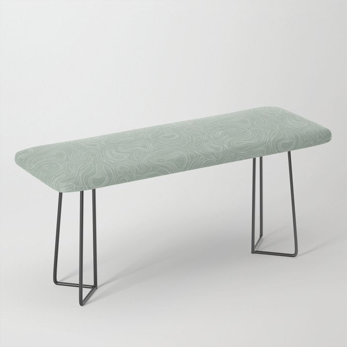 Sage Green Line Art Bench Gallery Image 1