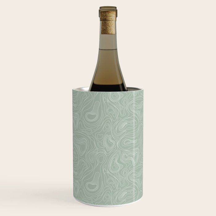 Sage Green Line Art Wine Chiller Gallery Image 2