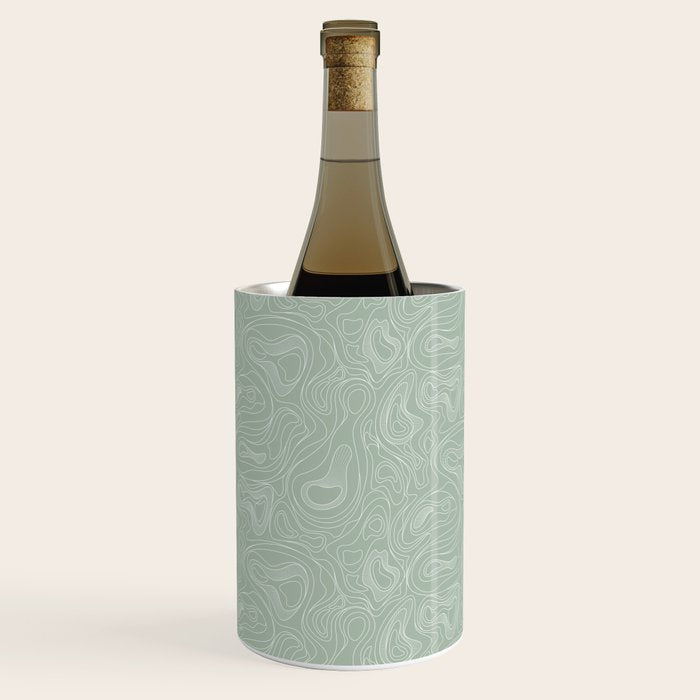 Sage Green Line Art Wine Chiller Gallery Image 1