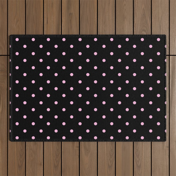 Dotted (Pink & Black Pattern) Outdoor Rug Gallery Image 1