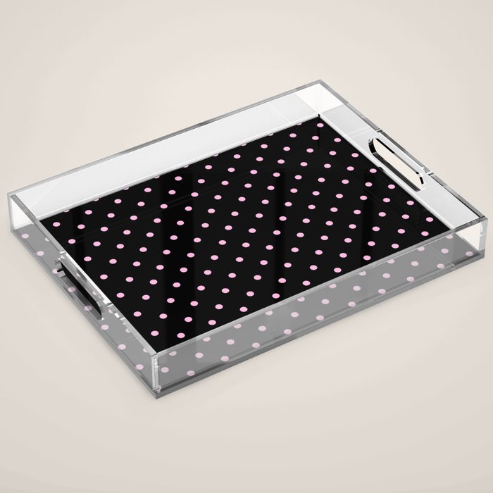 Dotted (Pink & Black Pattern) Acrylic Tray Gallery Image 1