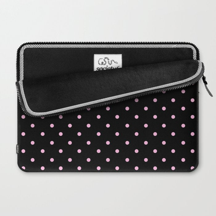Dotted (Pink & Black Pattern) Laptop Sleeve Gallery Image 2