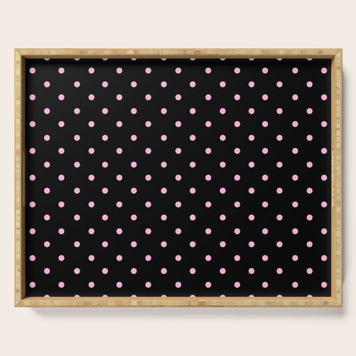 Dotted (Pink & Black Pattern) Serving Tray Gallery Image 1