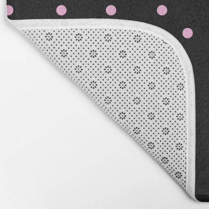 Dotted (Pink & Black Pattern) Bath Mat Gallery Image 2