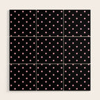 Dotted (Pink & Black Pattern) Wood Wall Art Gallery Image 1