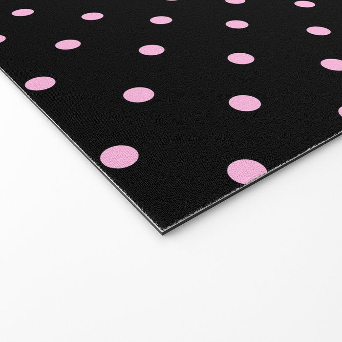 Dotted (Pink & Black Pattern) Welcome Mat Gallery Image 2