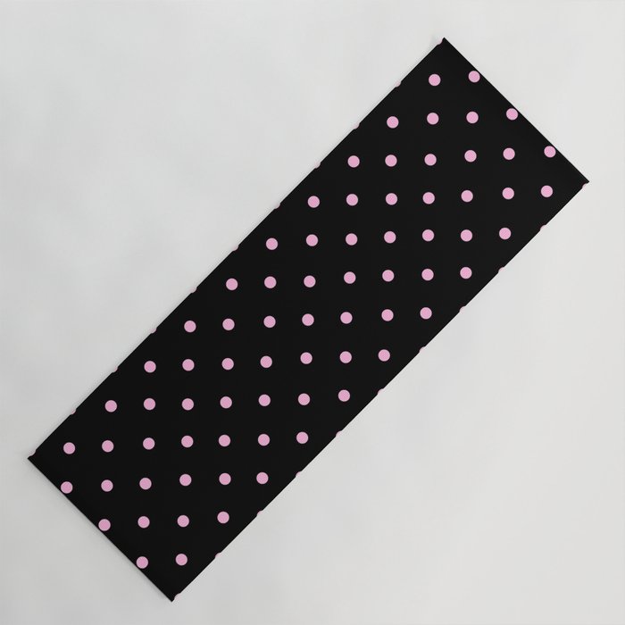Dotted (Pink & Black Pattern) Yoga Mat Gallery Image 1