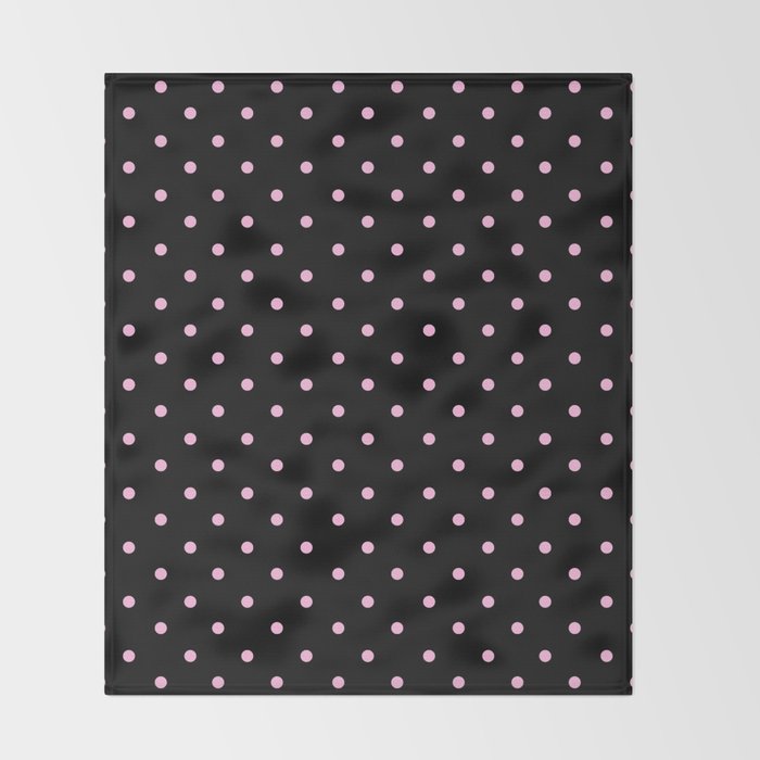 Dotted (Pink & Black Pattern) Throw Blanket Gallery Image 2