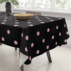 Dotted (Pink & Black Pattern) Tablecloth Gallery Image 3