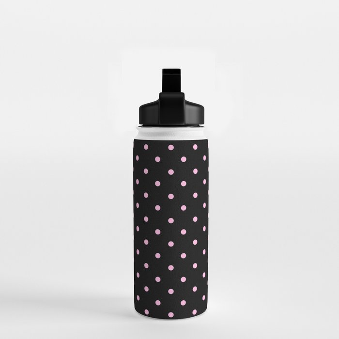 Dotted (Pink & Black Pattern) Water Bottle Gallery Image 2