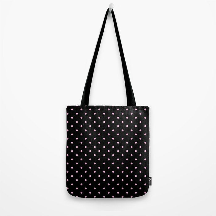 Dotted (Pink & Black Pattern) Tote Bag Gallery Image 2
