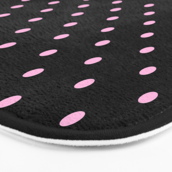 Dotted (Pink & Black Pattern) Bath Mat Gallery Image 3