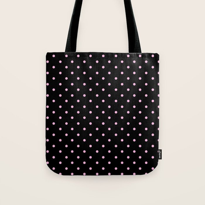 Dotted (Pink & Black Pattern) Tote Bag Gallery Image 1