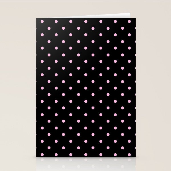 Dotted (Pink & Black Pattern) Stationery Card Gallery Image 1