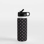 Dotted (Pink & Black Pattern) Water Bottle Gallery Image 1