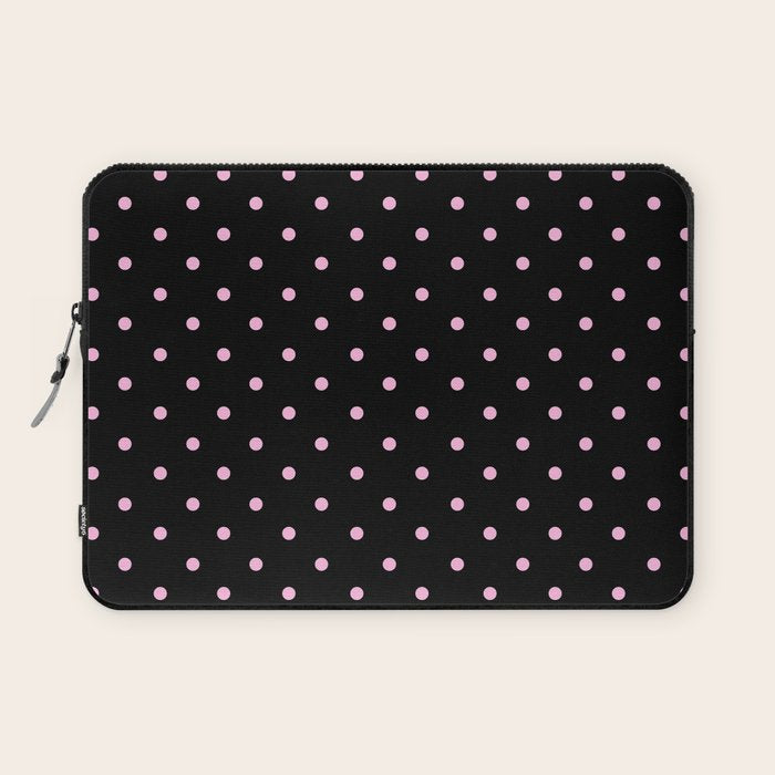 Dotted (Pink & Black Pattern) Laptop Sleeve Gallery Image 1