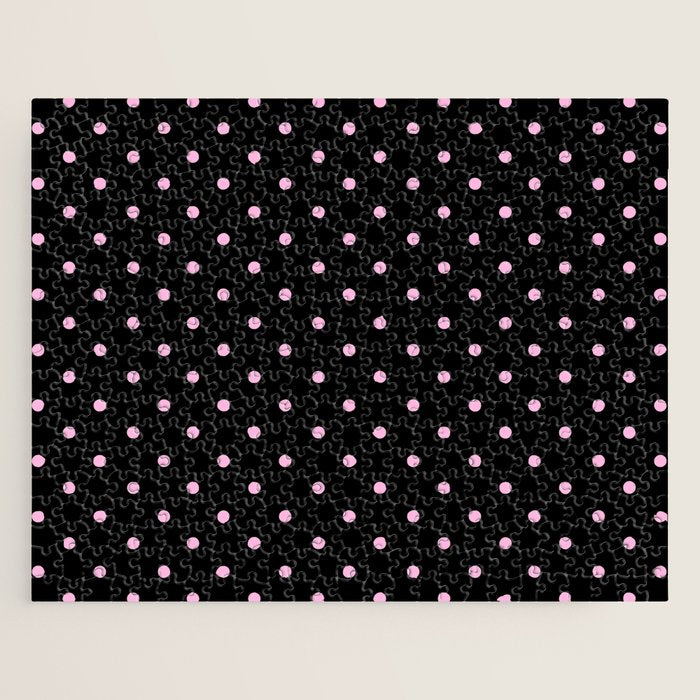 Dotted (Pink & Black Pattern) Jigsaw Puzzle Gallery Image 1