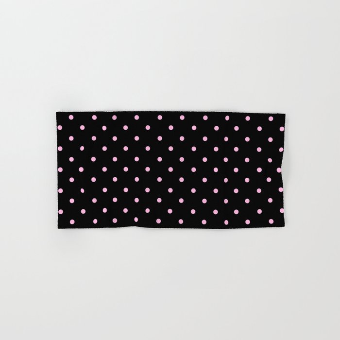 Dotted (Pink & Black Pattern) Bath Towel Gallery Image 1