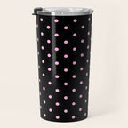 Dotted (Pink & Black Pattern) Travel Mug Gallery Image 3