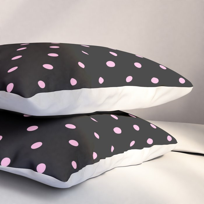 Dotted (Pink & Black Pattern) Pillow Sham Gallery Image 3
