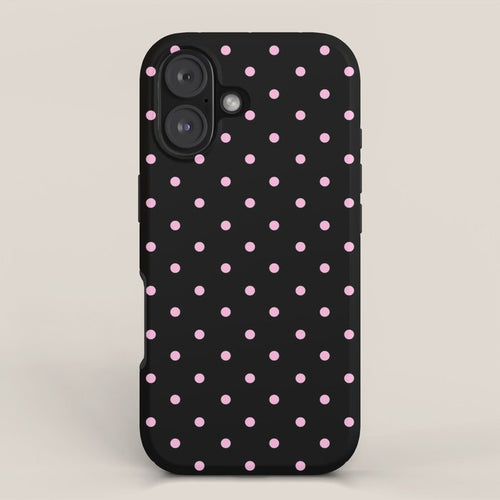 Dotted (Pink & Black Pattern) Iphone Case Gallery Image 1