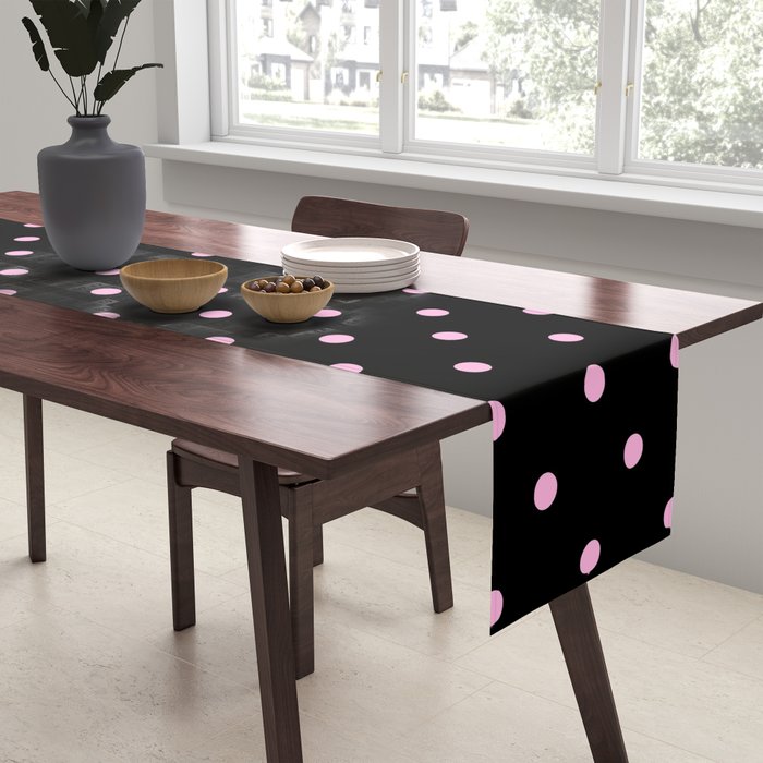 Dotted (Pink & Black Pattern) Table Runner Gallery Image 2