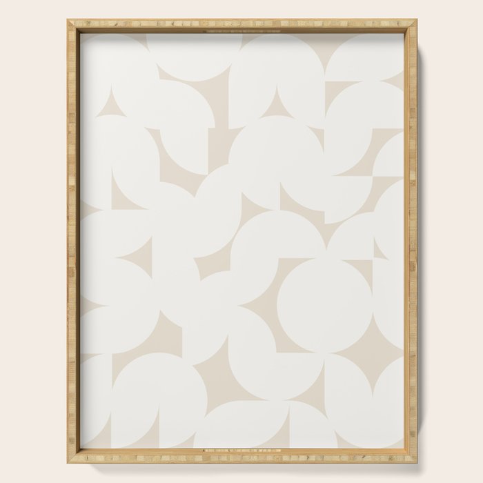 Contemporary Abstract Shapes - Neutral Off White Serving Tray Gallery Image 1