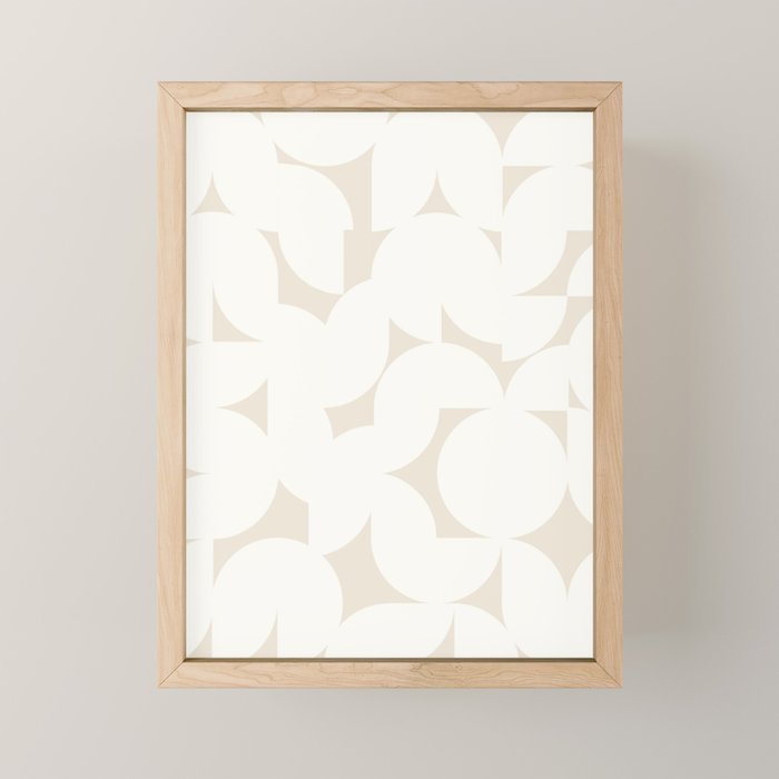 Contemporary Abstract Shapes - Neutral Off White Mini Art Print Gallery Image 1