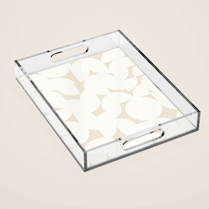 Contemporary Abstract Shapes - Neutral Off White Acrylic Tray Gallery Image 1